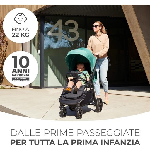 Kinderkraft RINE könnyű babakocsi 22 kg-ig, összecsukható, UV-szűrős vízálló verdák