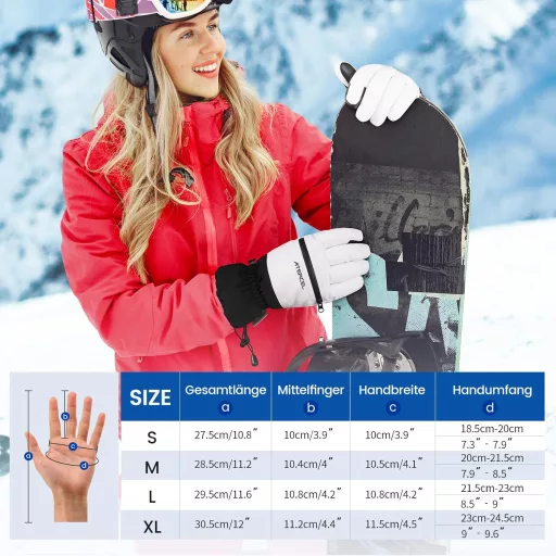 ATERCEL Thinsulate Síkesztyű Vízálló Touchscreen Férfi Női Téli Snowboard