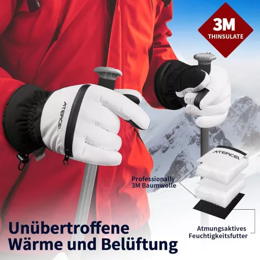 Mănuși de schi ATERCEL Thinsulate Impermeabile Touchscreen Bărbați Femei Iarnă Snowboard