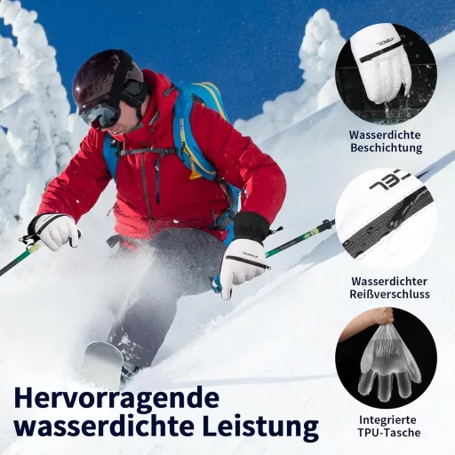 Mănuși de schi ATERCEL Thinsulate Impermeabile Touchscreen Bărbați Femei Iarnă Snowboard