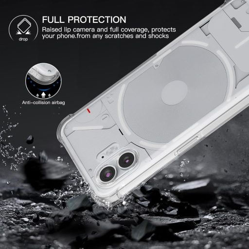 Priehľadné puzdro Foluu Nothing Phone (2) - Nárazuvzdorné silikónové TPU ochranné puzdro so zosilnenými rohmi, odolné proti poškriabaniu, tenký dizajn pre model 2023