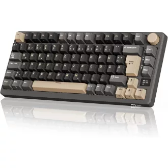   RK ROYAL KLUDGE M75 75% TKL Mechanikus Gamer Billentyűzet, RGB Háttérvilágítás, OLED Kijelző, Hot-Swap Brown Switch, Vezeték Nélküli/Bluetoo