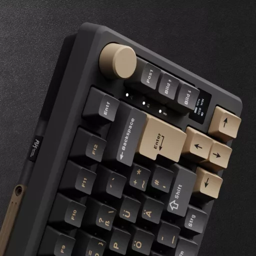 Tastatură Mecanică de Gaming RK ROYAL KLUDGE M75 75% TKL, Iluminare de Fundal RGB, Display OLED, Switch-uri Brown Hot-Swap, Wireless/Bluetooth