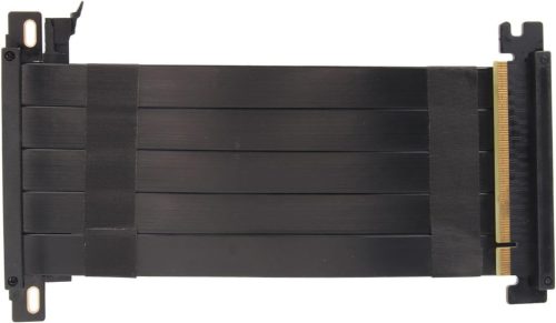 ASHATA PCIe 4.0 X16 Riser Kábel, 40cm Fekete, Rugalmas VGA Hosszabbító, 180° GPU Grafikus Kártya Adapter, RTX 4000 és RX 7000 Sorozattal Kom