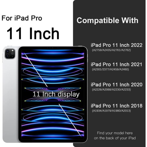 Husă Vobafe iPad Pro 11" 2022/2021/2020/2018, spate TPU cu suport pentru creion, albastră