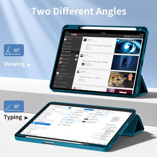 Husă Vobafe iPad Pro 11" 2022/2021/2020/2018, spate TPU cu suport pentru creion, albastră