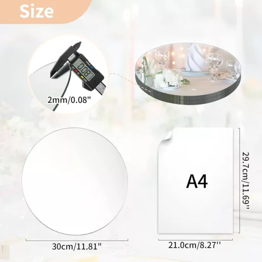NUPTIO Okruglo Ogledalo Pladanj - 12 komada 30 cm Zrcalnih Podložaka za Svijeće, Dekoracije za Svadbene Stolove, Dekoraciju Doma