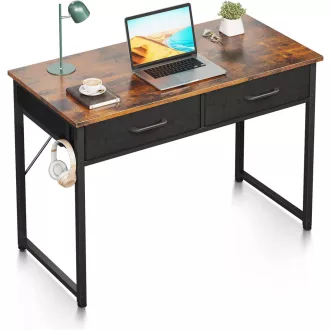   ODK Fehér Íróasztal 80x40cm 2 Fiókkal és Fejhallgató Tartóval