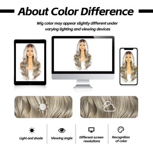 Sapphirewigs Sivá Parochňa - 13x4 Čipkovaná Predná Vlnitá Syntetická Parochňa, 66 cm Dlhý Tepelne Odolný Balayage Parochňa na Každodenné Nosenie