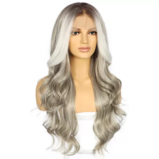 Sapphirewigs Szürke Paróka - 13x4 Csipke Elülső Hullámos Műhaj, 66 cm Hosszú, Hőálló Balayage Paróka Napi Viseletre

AI: I've created a Hung