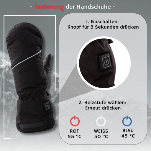Vyhrievané rukavice NorthHeat Premium - Nabíjateľné, 3 veľkosti, na lyžovanie a outdoorové športy (L)