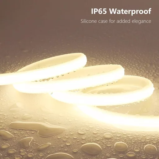 Benlun AC 220V COB LED pás 20m - Prírodná biela 4000K, IP65 Vodotesný, Vonkajšie osvetlenie, Flexibilný strihateľný LED pásik 200W 230V Priamo