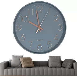   Chedin 30 cm Csendes Falióra Modern Kvarckristály Szürke-Rozéarany Gyermek - Grey/Rose Gold