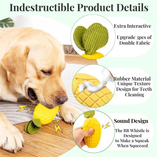 CIIVURR Strapabíró Kutyajáték - Intelligens, Sípoló, Rágásbiztos Gumijáték Közepes és Kis Kutyáknak