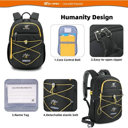 SKYSPER Gyerek Hátizsák 3-8 Év Fiúk Lányok Túrázáshoz Kényelmes
