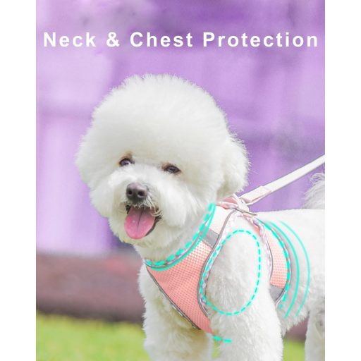 Zoenif Uprtač za Pse Srednje Veličine, Bez Povlačenja, Prozračan, Ružičasti s Reflektirajućim Prugama, XL