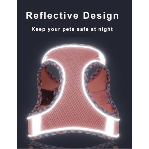 Zoenif Uprtač za Pse Srednje Veličine, Bez Povlačenja, Prozračan, Ružičasti s Reflektirajućim Prugama, XL