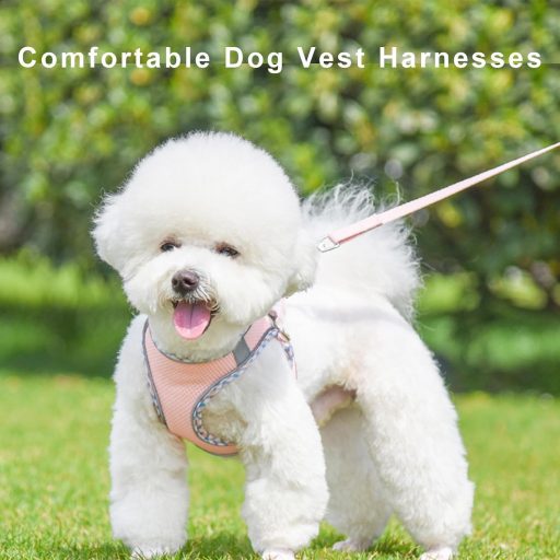 Zoenif Nem Húzó Kutyahám Közepes Kutyáknak Reflexcsíkos Légáteresztő Rózsaszín XL