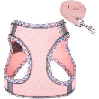   Zoenif Reflektív Kutyahám Légáteresztő Hálós L-es Rózsaszín Macskahám Állítható