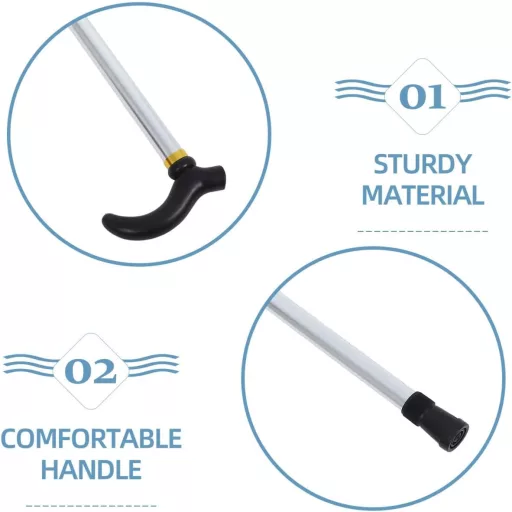 Healvian hliníková skladacia vychádzková palica s protišmykovou TPR rukoväťou, nastaviteľná výška pre ženy