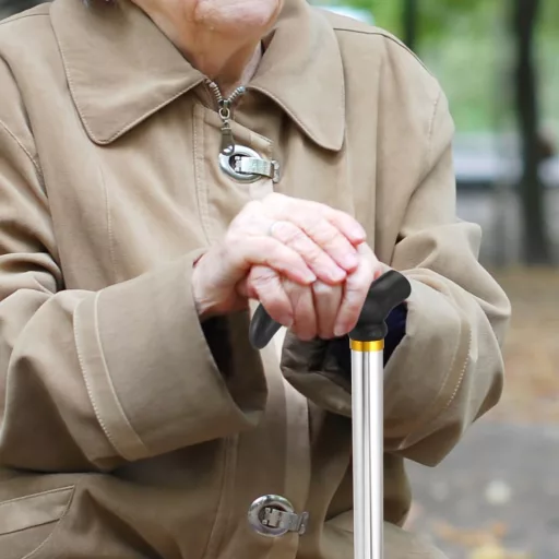 Healvian hliníková skladacia vychádzková palica s protišmykovou TPR rukoväťou, nastaviteľná výška pre ženy