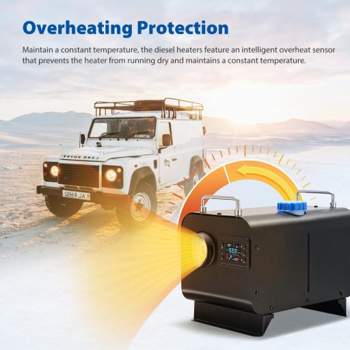 Încălzitor Diesel Redriver 8 kW 12V/24V cu LCD și telecomandă pentru mașină, camper, camion, barcă