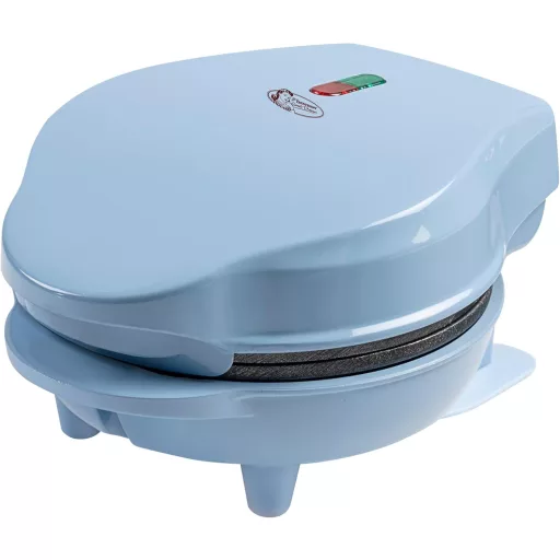 Bestron Mini Gofrisütő Klasszikus Gofrihoz, Antilengő Bevonattal, Retro Kék Design, 550W