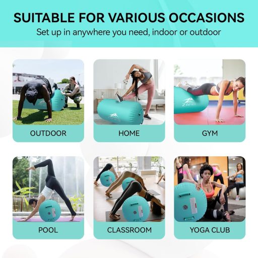 LUBAKED Felfújható Tornagymnasztikai Henger Levegős Roller Jóga Edzőmatrac Pumpával