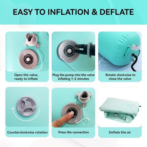 LUBAKED Felfújható Tornagymnasztikai Henger Levegős Roller Jóga Edzőmatrac Pumpával