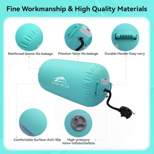 LUBAKED Felfújható Tornagymnasztikai Henger Levegős Roller Jóga Edzőmatrac Pumpával