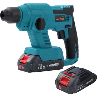   KATSU FIT-BAT 21V Akkus Fúrókalapács SDS Rotációs Fúrógép 2x1.5Ah Akkuval