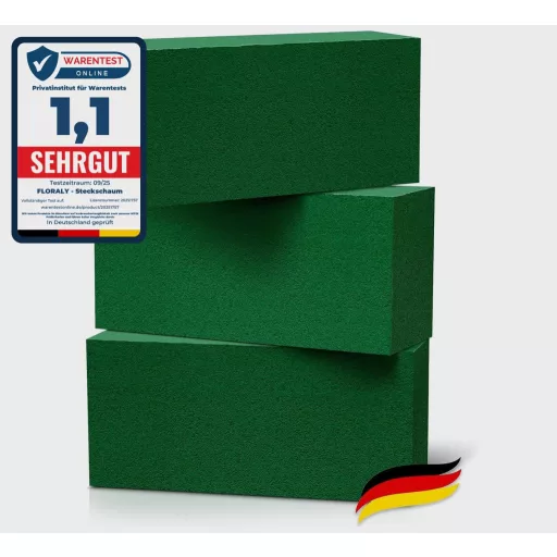 Floraly 3x Bureți Florali, Spumă Florală Premium, Fabricați în Germania, 22x11x8cm, Decorațiuni Florale