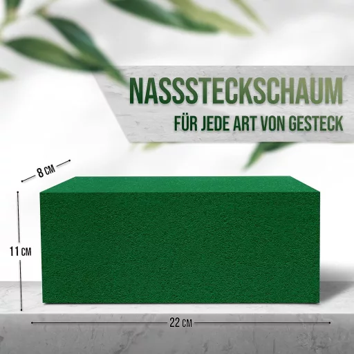 Floraly 3x Bureți Florali, Spumă Florală Premium, Fabricați în Germania, 22x11x8cm, Decorațiuni Florale