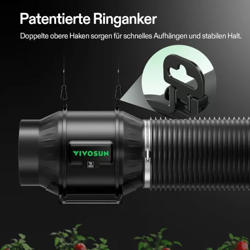 VIVOSUN AeroZesh T6 150mm szellőzőcsatorna szett 693 m³/h ventilátorral, szénszűrővel és szabályozóval