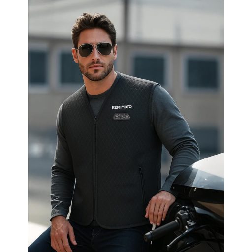 KEMIMOTO Fűthető Mellény Férfi 6 Fűtőzóna USB Elektromos Síeléshez Horgászathoz