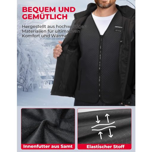 Vestă încălzită KEMIMOTO pentru bărbați, 6 zone de încălzire, USB, electrică, pentru schi și pescuit
