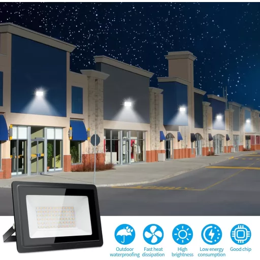 toobettp 50W LED Reflector de Exterior 6000K 5000 Lumeni IP66 Impermeabil Lampă de Grădină 2 buc