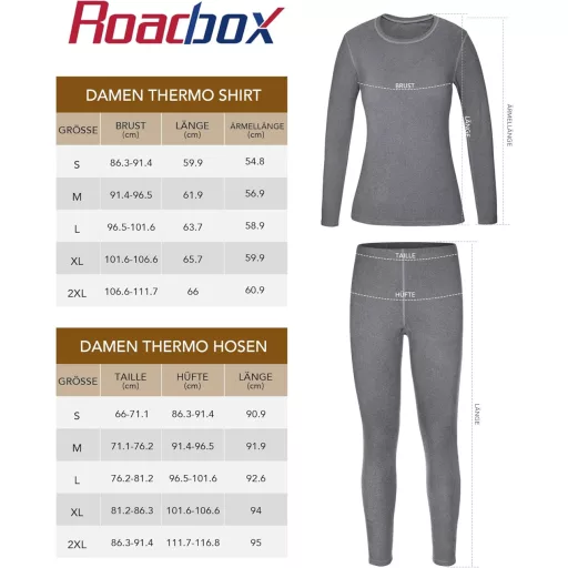 Roadbox női termikus fehérnemű szett, meleg és lélegző hosszú sí alsóruha téli sporthoz
