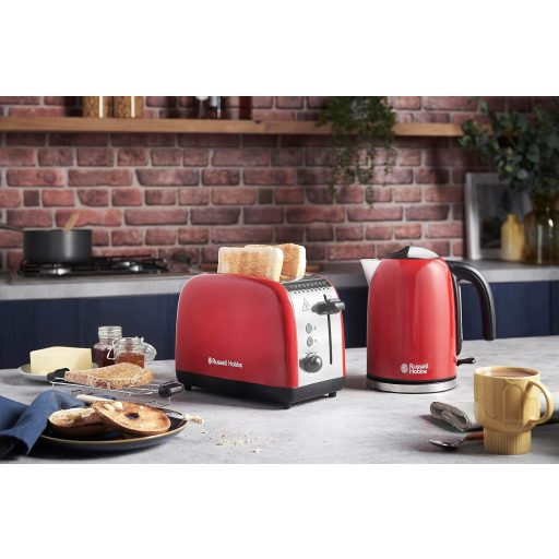 Russell Hobbs Colours Plus Piros Kenyérpirító 2 Szeletes Extra Széles Nyílás 1600W