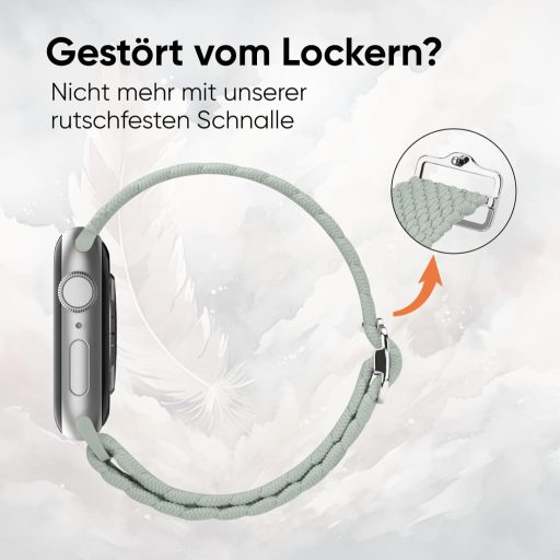 Curea Suitisbest Nylon pentru Apple Watch 38mm 40mm 41mm 42mm, elastică împletită anti-alunecare, brățară Watch 11 10 9 8 SE 7 6 5 4 3 2 1, verde