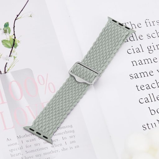 Curea Suitisbest Nylon pentru Apple Watch 38mm 40mm 41mm 42mm, elastică împletită anti-alunecare, brățară Watch 11 10 9 8 SE 7 6 5 4 3 2 1, verde