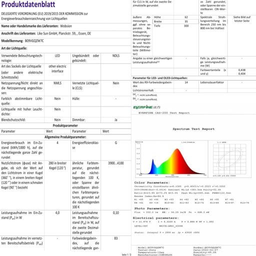 WOBSION LED Konyhapult Lámpa 30cm Érintésmentes Dimmer Semleges Fehér 4000K