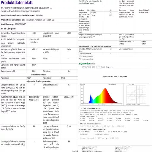 Lampă LED pentru blat de bucătărie WOBSION 30cm, variator fără atingere, alb neutru 4000K