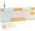 Tastatură mecanică de gaming compactă 60% SOLIDEE, RGB, hot-swap, switch-uri roșii, culoare miere-lapte.