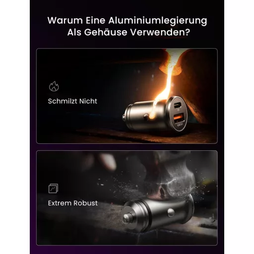 LISEN 54W PD&QC3.0 Autós Szivargyújtó Töltő USB-C Csatlakozóval - Gyorstöltő iPhone és Samsung Készülékekhez, Túlfeszültség Védelemmel
