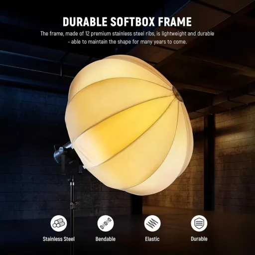 NEEWER 65cm Lantern Softbox Bowens csatlakozás 360° diffúzor LED videólámpa