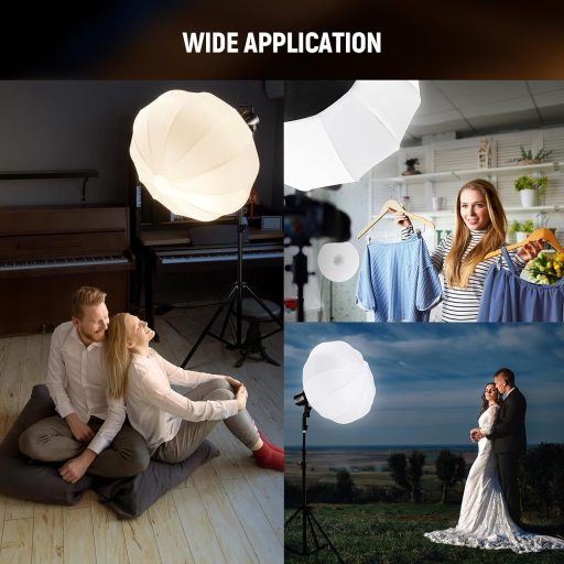 NEEWER 65cm Lantern Softbox Bowens csatlakozás 360° diffúzor LED videólámpa