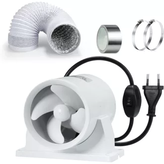   Ventilator de conductă Hose Vary 100mm cu viteză reglabilă + tubulatură + kit de instalare