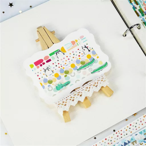 LGEGE Sada washi pások s detskými vzormi - 12 roliek, šírka 15 mm, japonská dekoračná lepiaca páska na scrapbook, bullet journal, darčeky