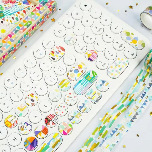 LGEGE Sada washi pások s detskými vzormi - 12 roliek, šírka 15 mm, japonská dekoračná lepiaca páska na scrapbook, bullet journal, darčeky